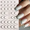 8pcs Gradient French Nail Art Stickers Ink Blooming Wave Line Water Transfer Sliders Decals DIY Ombre Manicure Decorations Foils 5