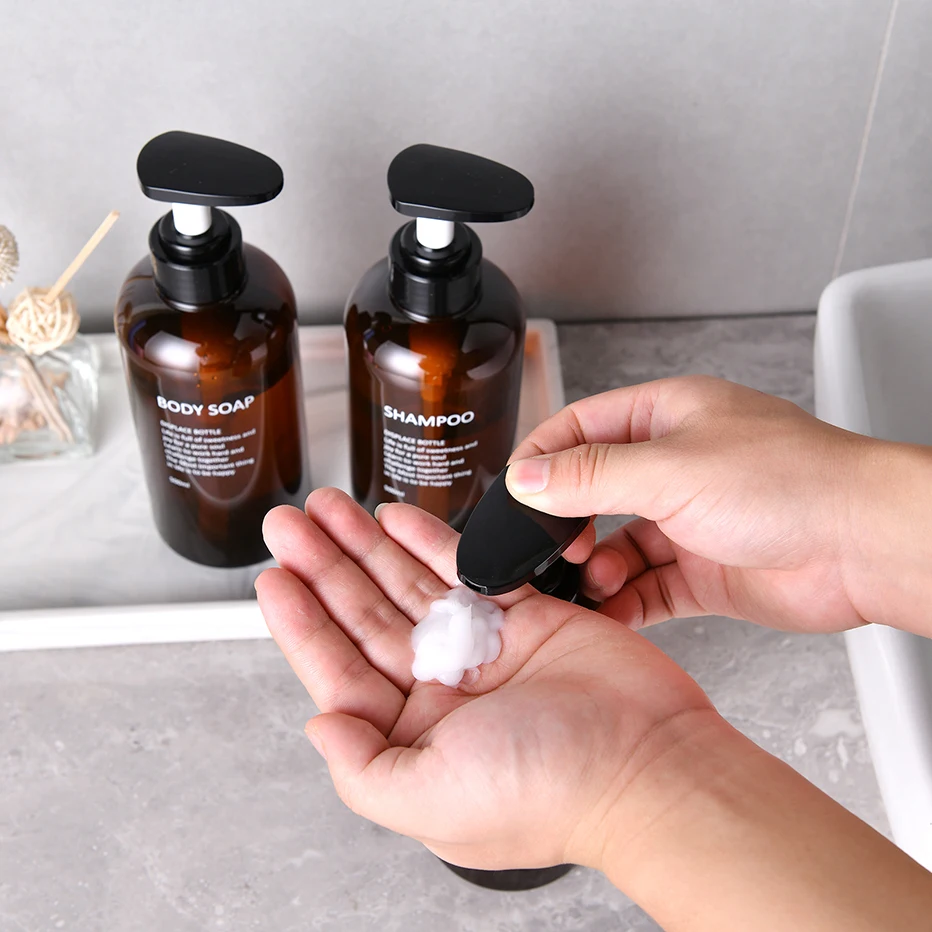 Soap Dispenser 300/500ML Soap Dispenser Bottle Shampoo Conditioner Body Soap Bottle Set Large Refillable Lotion Dispenser Bathroom Accessories