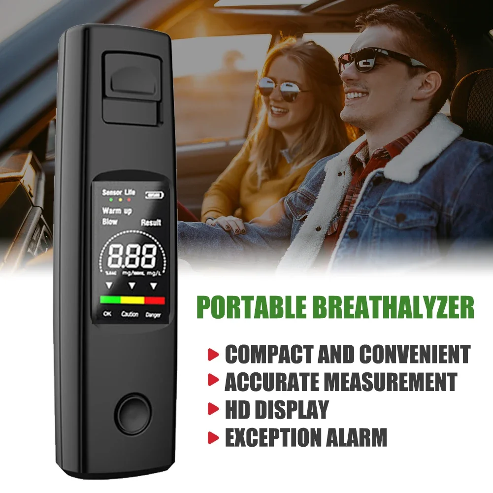 Portable Alcohol Tester High-precision Traffic Alcohol Tester Vehicle Type C Charging Breathalyzer Measuring Instrument alcohol tester breath alcohol tester