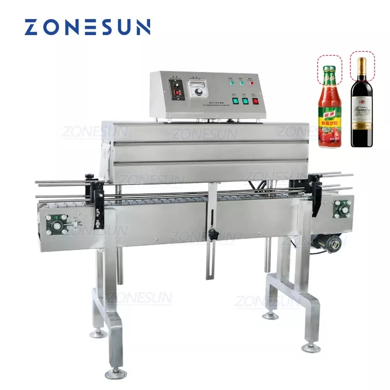 ZONESUN ZS-SX405 Automatic Bottleneck Cover Label Tunnel Electric Heat Shrinking Machine PP PVC Film Packaging Machine bridge road tunnel hanging hook big professional three head pneumatic reinforced end roughing hanger machine