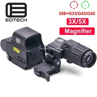 Eotech Holographic Collimator 558 Red Dot Sight G43/G33/G45 3X 5X Magnifier Airsoft Hunting Gear w/ 20mm Rail Mounts & QD Lever 1