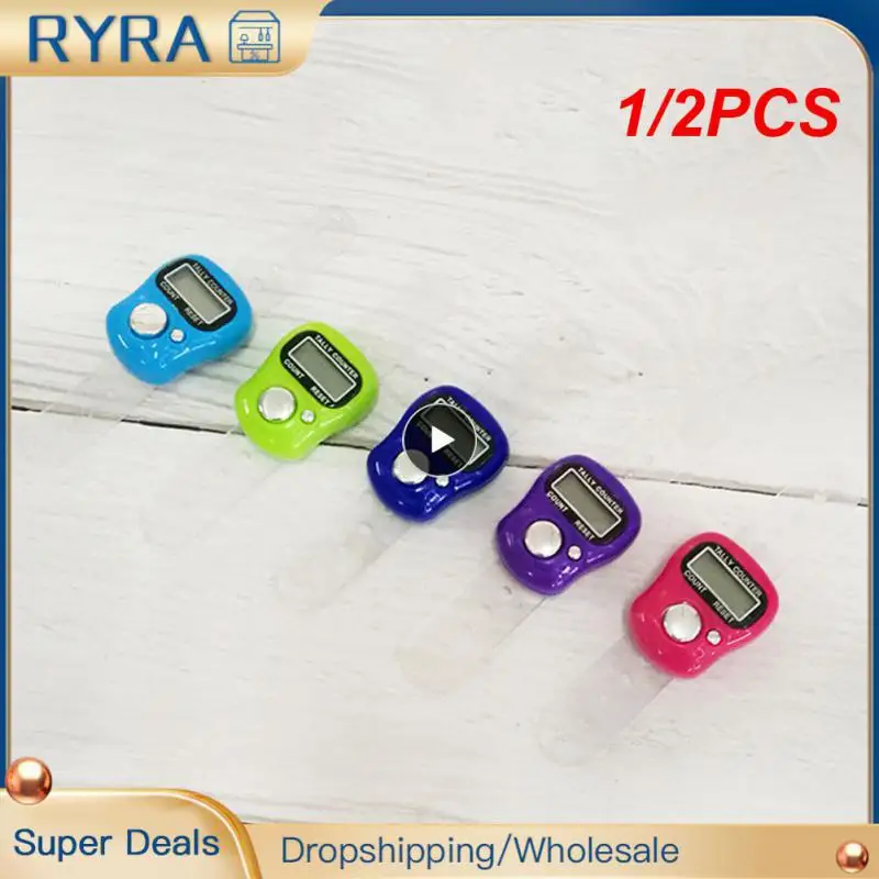 Hand Tally Counter Electronic Counter 1/2PCS Electronic Digital Finger Ring Tally Counter Hand Held Knitting Row Counter Clicker NEW Mini Point Marker LCD