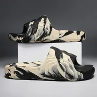 Men's Casual Thick Bottom Sandals Home Beach Fashion Camouflage Coconut Slippers Outerwear Flat Footwear Adult Size EVA Material