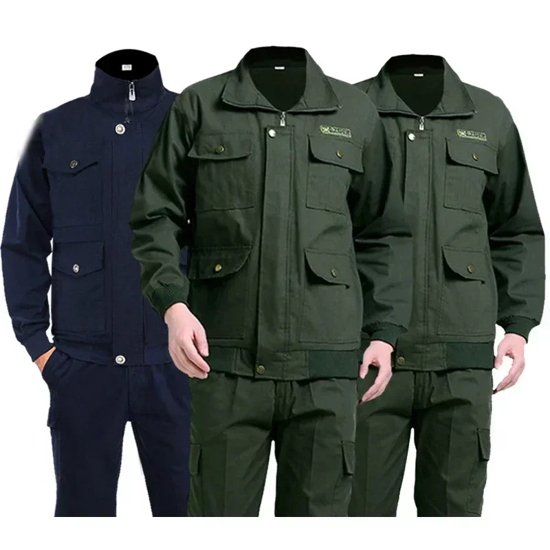 

Work Uniform For Men Workshop Warehouse Factory Mechanic Garage Security Working Cloth Army Uniform Wear Resistant Anti Scald