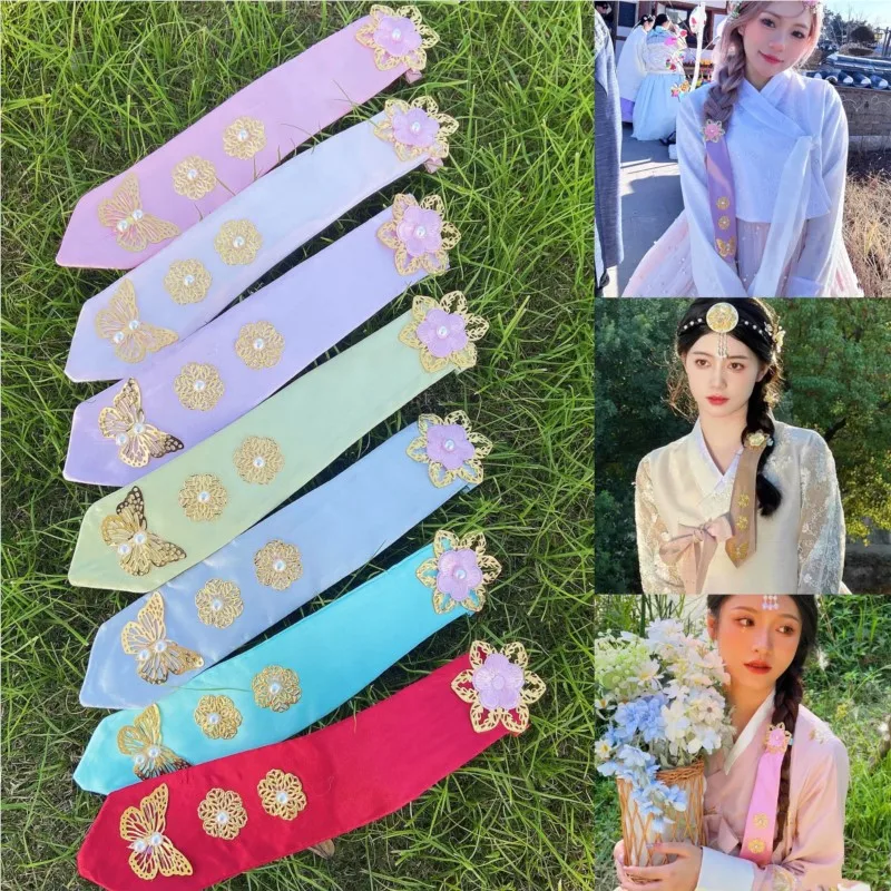 Bronzing Hair Band Metal Printing Korean Clothing Traditional Ethnic Accessories Head Rope custom high quality custom gold telephone printing embossing sticker logo cigar band packaging label sticker