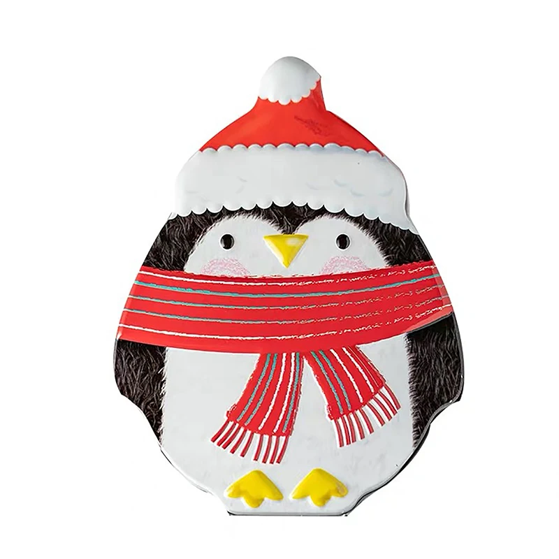 

Christmas Cookie Tin Boxes Snowman Gingerbread Man Christmas Tree Penguin Santa Shaped Gift Boxes Chocolate Storage Box