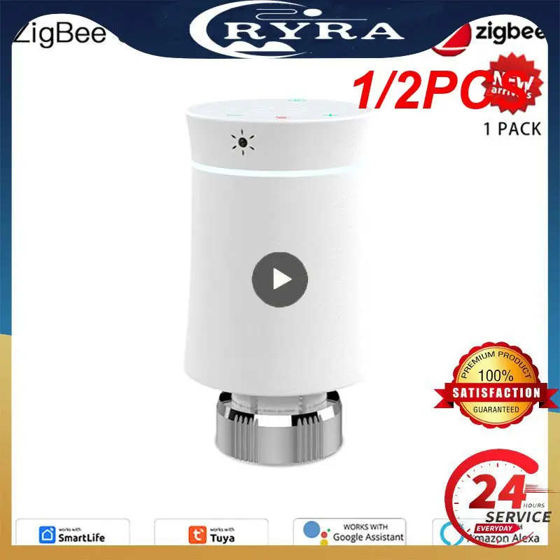 

1/2PCS ZigBee3.0 TRV Tuya Radiator Actuator Valve Smart Programmable Thermostat Temperature Heater Control Alexa home