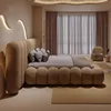 Cute Large Bed Comfortable Salon Lazy Sleeping Lounge Clear Sun Cream Hotel Wooden Bed Italian Beliche Lounge Suite Furniture 1