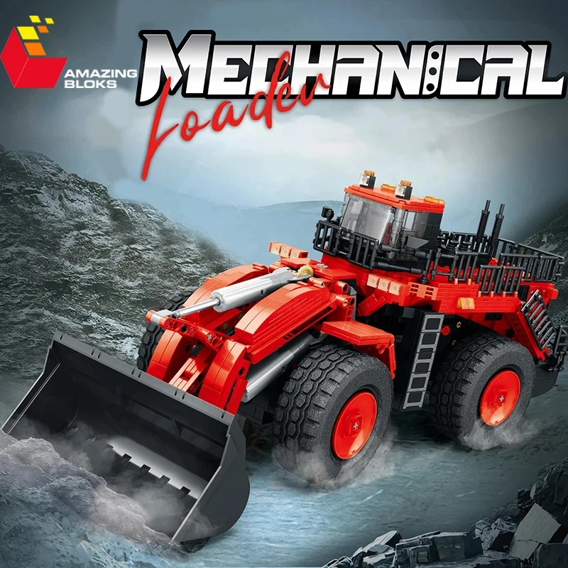 리모컨 굴삭기 로더 빌딩 블록, 도시 하이테크 엔지니어링 RC 차량 벽돌, 어린이 장난감, 휴일 선물, 1876 개 