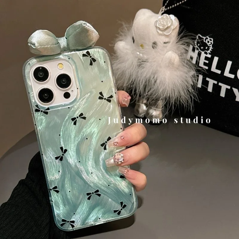 Dazzling Leopard Bowknot Cartoon Luxury Laser Hard Phone Case