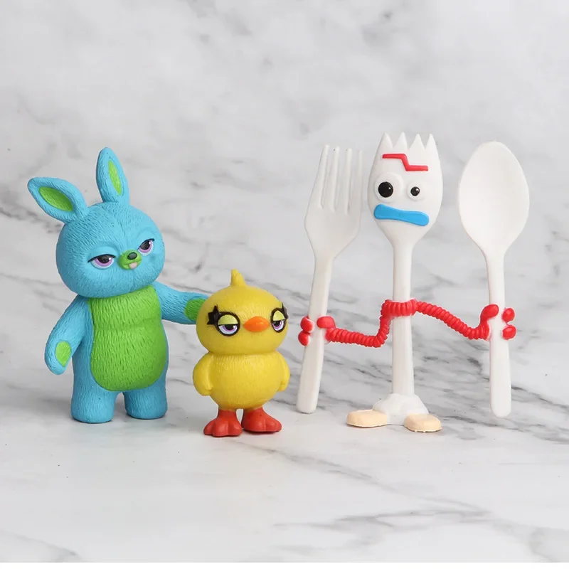 7Pcs Toy Story 4 Action Figures, Pixar Woody Buzz Lightyear Jessie Forky Bear Pig Doll Model for Kids Gift - 4