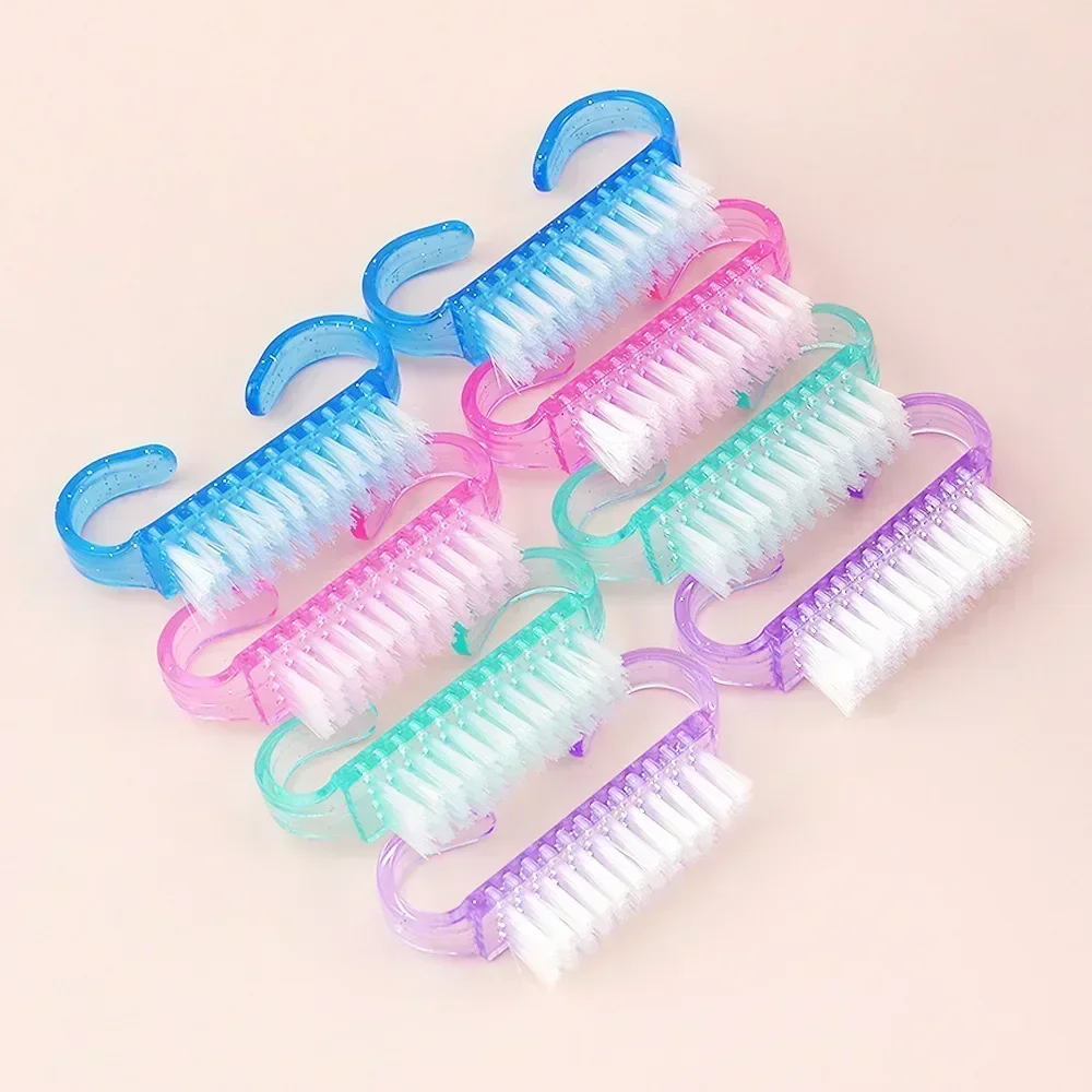 50/5Pcs Plastic Nail Brushes Mix Color Nail Hand Scrubbing Cleaning Brush Dust Cleaner Nail Art Manicure Soft Remover Tools 3