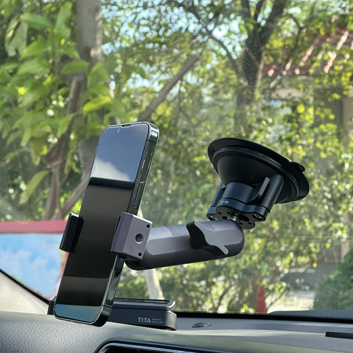 FANAUE Mobile Phone Holder Car Mount GPS Twist-Lock Composite Suction Cup Base with Ball Vehicle Windshields for RAM Mounts — view 3