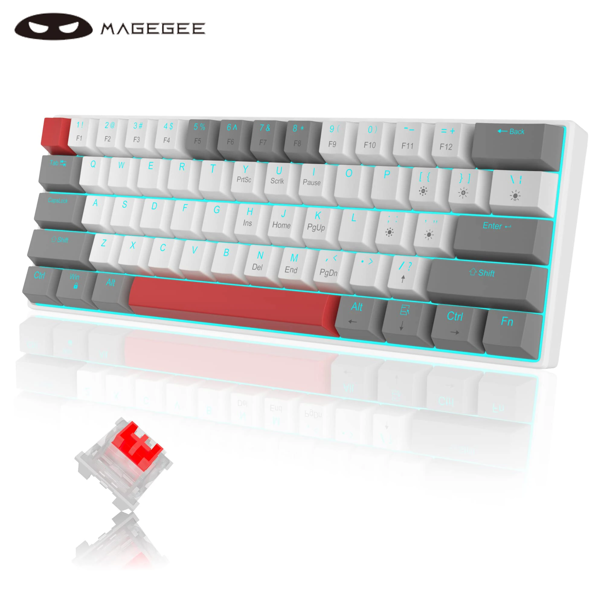 MageGee MK-Star61 Mini 60% Mechanical Keyboard 61 Keys Wired LED