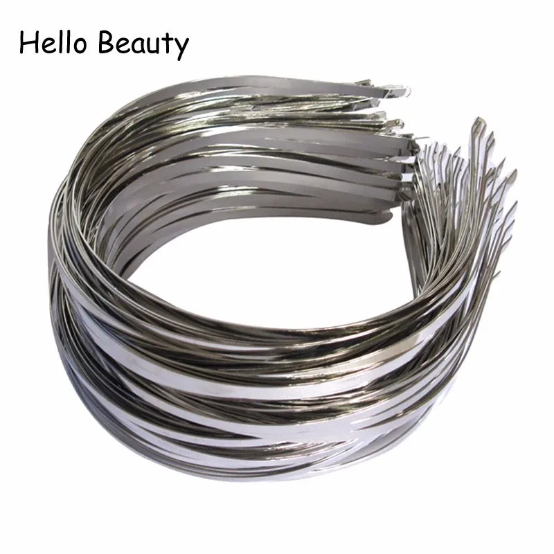 

100 Pieces Wholesale 5mm Metal Hair Hoops Silver Color Plain Hairbands Headbands For Girls Kids Women DIY Hair Accessories