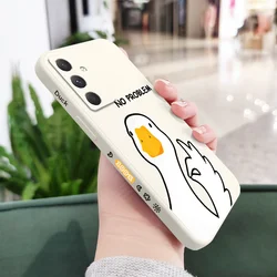 Adorable Hello Duck Phone Case Cover for Samsung A05S (White)