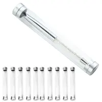 20Pcs Transparent Plastic Pen Holder Crystal Pen Cylinder Gift Box Tweezers Eyebrow Clip Universal Packaging Storage Boxes 1