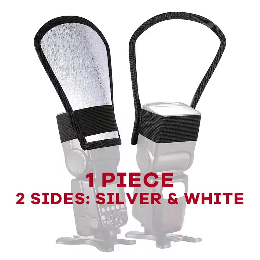 유니버설 2-in-1 플래시 디퓨저 소프트박스 사진 플래시 라이트 실버/화이트 반사판 사진 액세서리