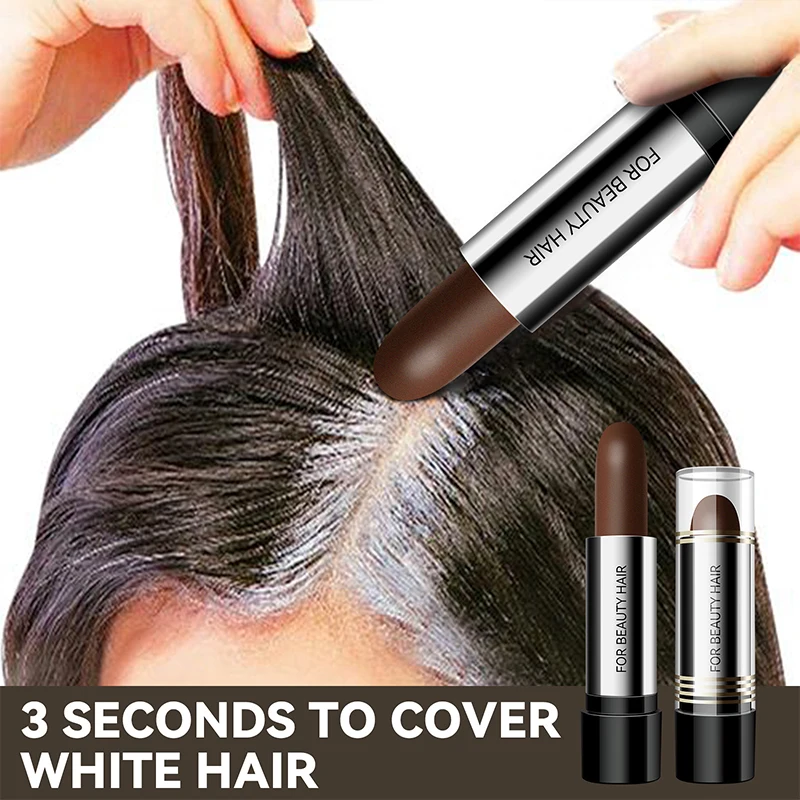 Instant One-time Hair Dye Pen To Cover White Hair, Lipstick Style Hair Dye, Black Temporary Hair Dye Hair Color Modify Cream 4g 4
