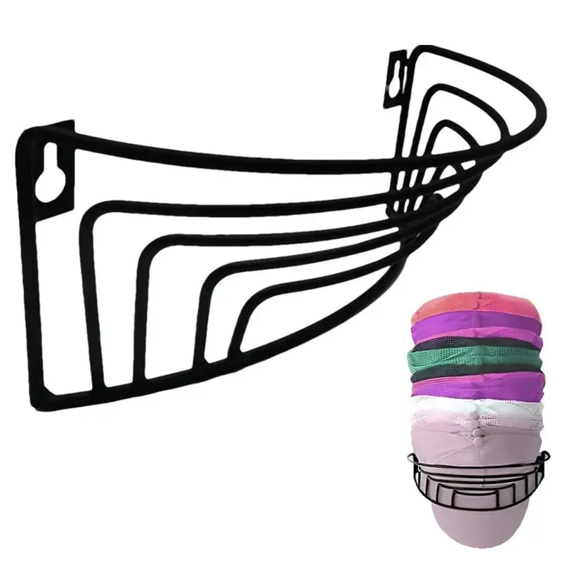 

Hat Rack For Baseball Caps Men's Caps Storage Rack Sturdy Metal Wall Mounted Hat Rack Organizer For Up To 30 Baseball Caps Black