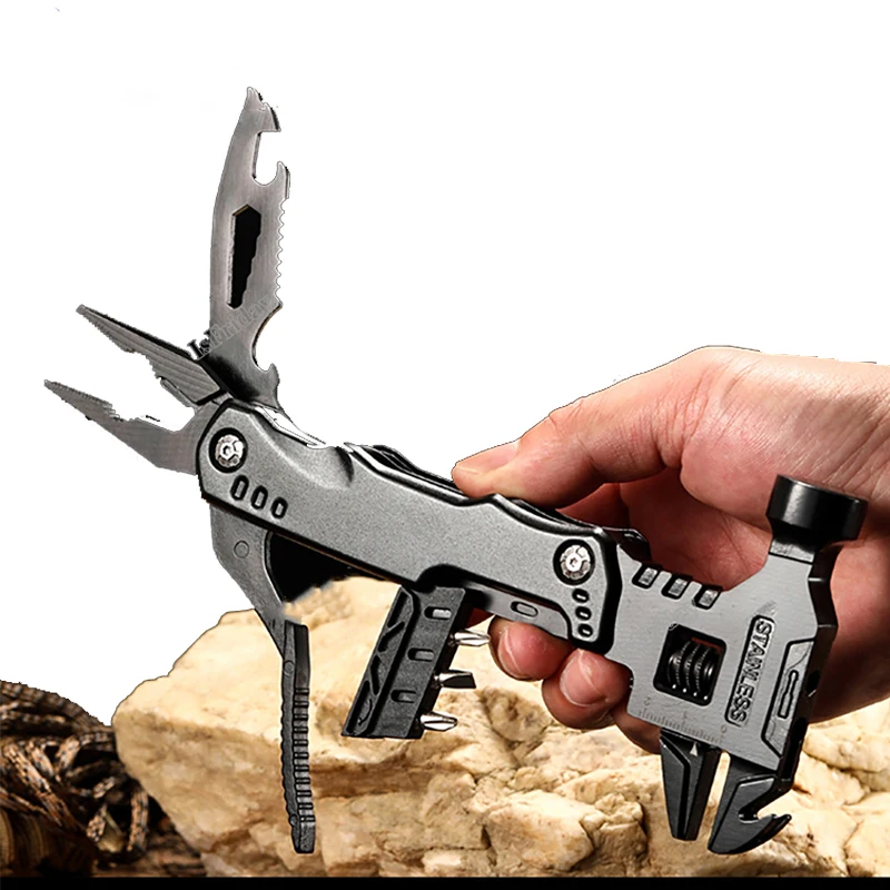 

Portable Multifunctional Pliers Stainless Steel Multitool Claw Hammer With Nylon Sheath For Outdoor Survival Camping Hunting