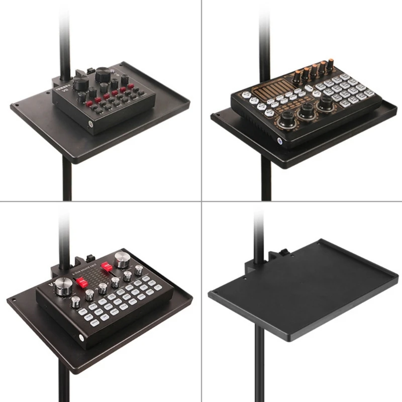 Microphone Stand Plastic Sound Card Trays Clip to Microphone Stand Tripod Live Mic Holder Accessories Projector Holder 20*14cm 24*17.5cm