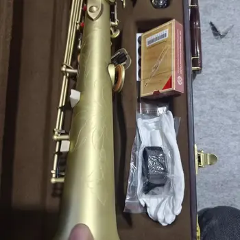 프랑스 구리 마크 VI 황동 스트레이트 소프라노 색소폰, Bb B 플랫 목관악기, 천연 쉘 키 조각 패턴