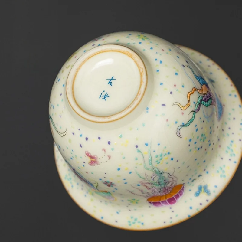 160ml Traditional Ru Kiln Jellyfish qing feng Gai Tea Bowl With Lid For Brewing Tea High-end Opening Can Raise Kung Fu Set