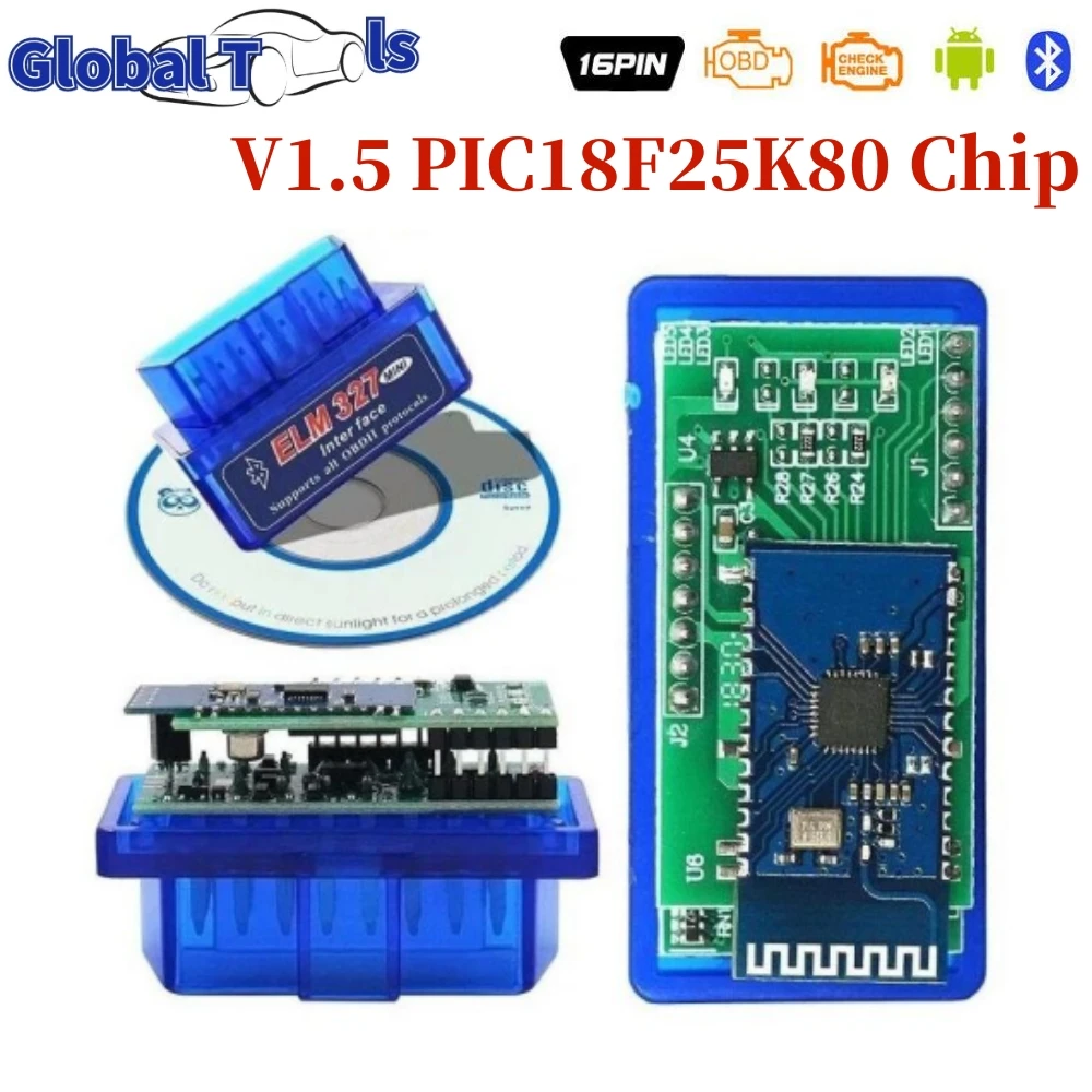 Elm327 블루투스 OBD2 V1.5 OBD 2 자동차 진단 스캐너, Elm 327 V1.5 블루투스 OBD Elm 327 ...