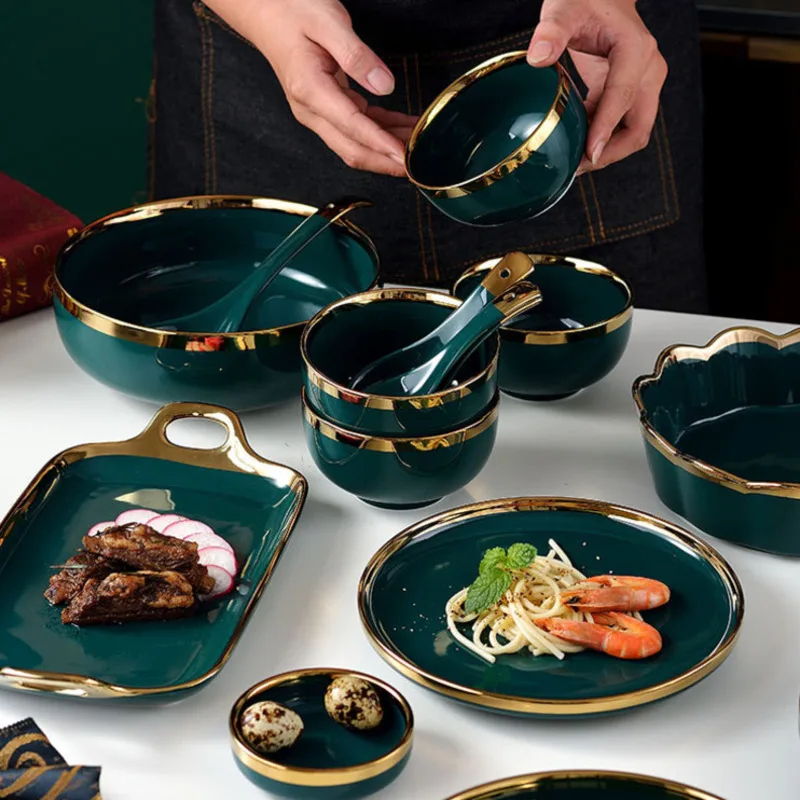 

18 шт./набор, фарфоровые столовые приборы