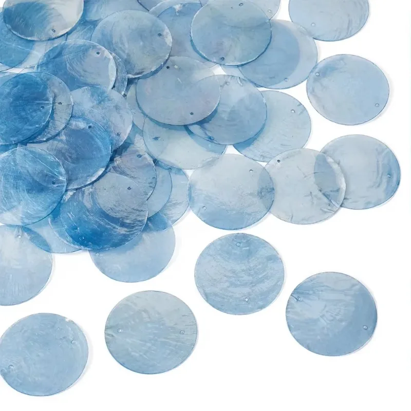 5cm DIY White Capiz Shell with Two Holes Sea Shell Bulk Capiz Shells for Decor DIY Wind Chimes & Crafts Jewellery Accessories 2