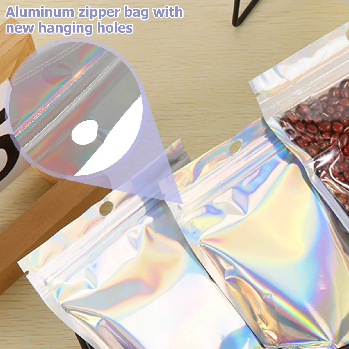 100Pcs Food Storage Bag Reusable Foil Zip Bags Kitchens Leakproof Containers Fresh Bag Food Organizer Ziplock Bag Set