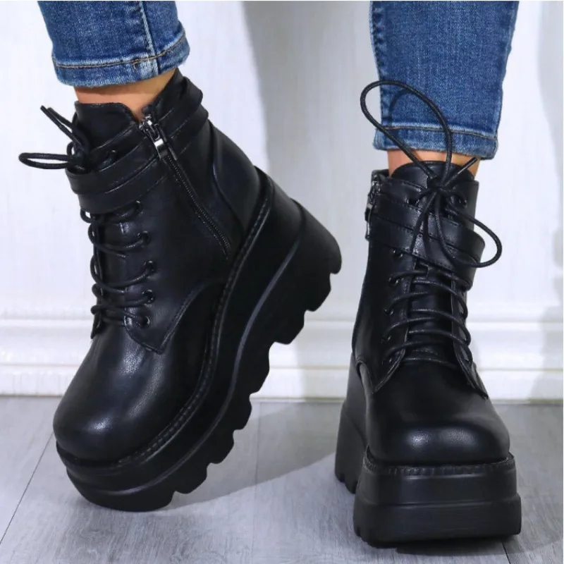 Women's Boots New Winter Boots With Fur Wedges Heels Snow Boots Ankle White Feminina Platform Booties For Women Autumn Shoes