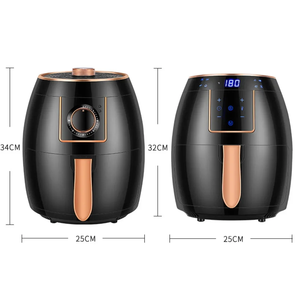 220V 110V 5.5L 1300W High Power Air Fryer Household Large Capacity Electric Fryer Digital Display Touch Screen Knob 3