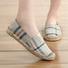 Breathable Lazy Shoes Comfortable Slip-on Soft Hand Stitched Thread Linen Sole Footwear Straw Woven Canvas Shoes Four Seasons 1