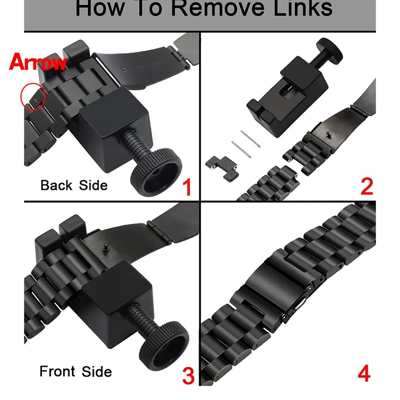 Stainless Steel Metal Watch Band - Premium 22mm Strap
