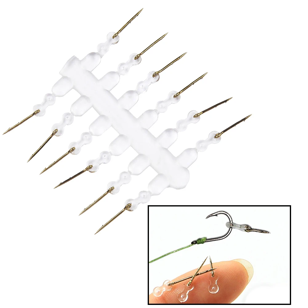 12pc Angeln Köder Sting Boilies Pin-Mais Ronnie Haar Rig Tackle Für Karpfen Angeln Köder Spike Mit Stacheldraht haken Mit Silikon Ring – Detail 2
