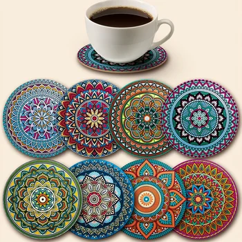 Mandala Wooden Coasters Set 1