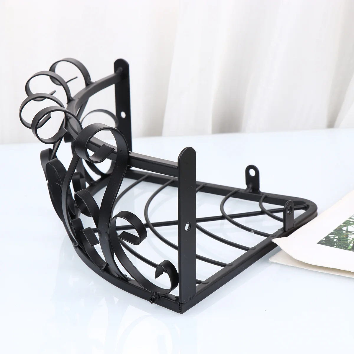 

Iron Art Flower Pot Rack Wall Mounted Flower Shelf Hanging Semicircle Flower Stand Hanging Basket Flower Pots Decorative Indoor
