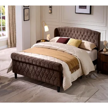 Upholstered Queen Sleigh Bed 1