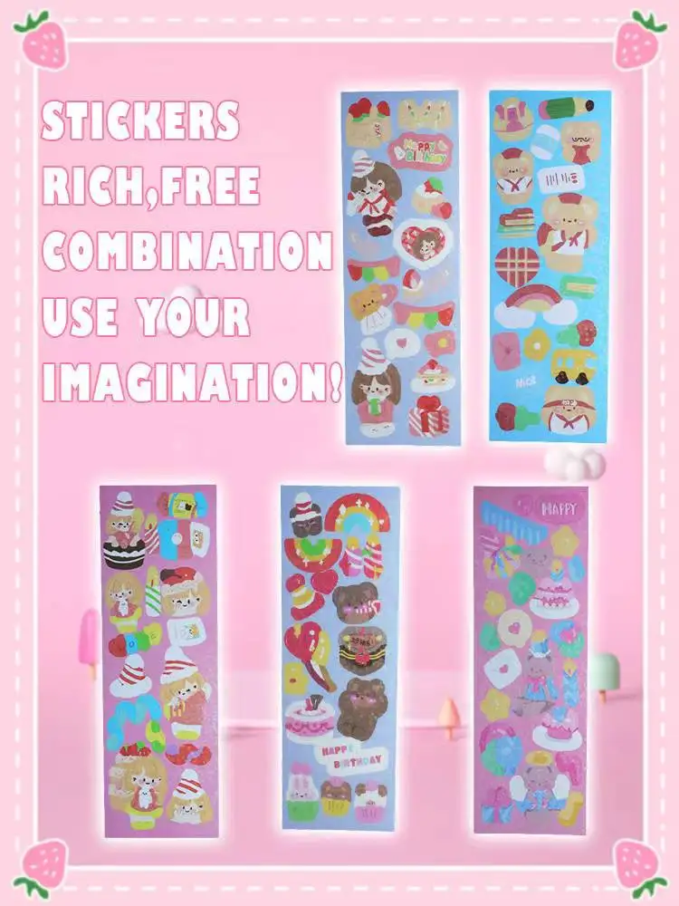 Cream Goo Ka Sticker Set Handmade Complete Children'S Educational Toy Storage Box Girl Gift 1pcs