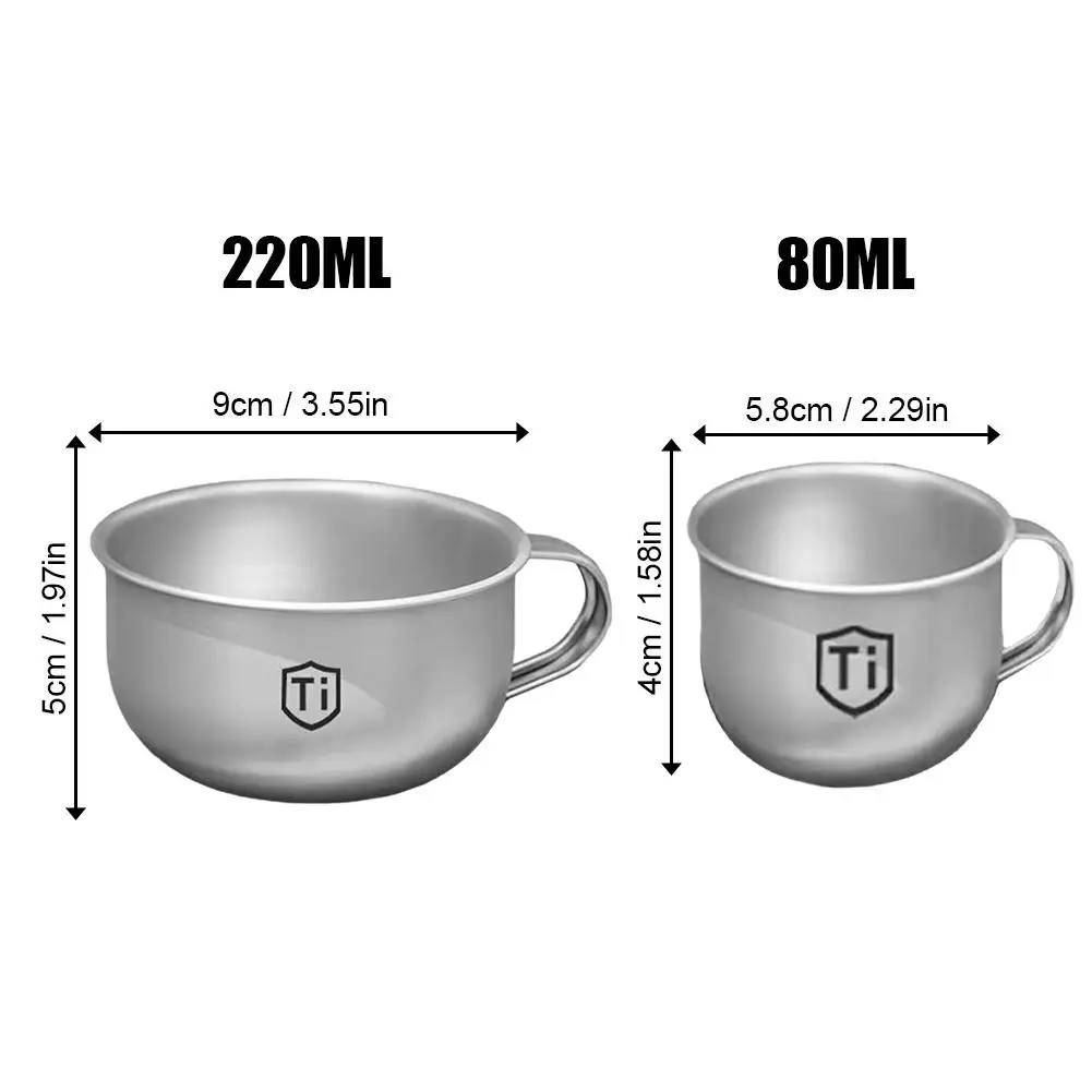 200ml 티타늄 합금 미니 물컵 휴대용 화상 방지 손잡이가 있는 가정용 야외용 물컵 ?
