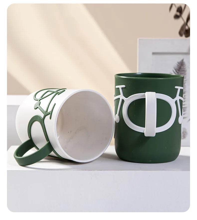 Creative Plastic Cup, Couple Set, Modern Minimalist Design, Durable Toothbrush Holder & Bathroom Organizer_voghion.com