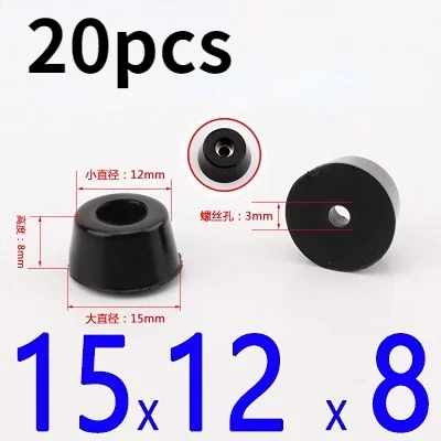 20-Pack Non-Slip Black Rubber Furniture Leg Protectors