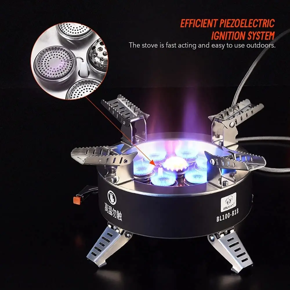 

BULIN B18 18000W High-power Camping Stove with Piezo Ignition Windproof Seven-core Gas Stove Foldable Backpacking Stove Outdoor