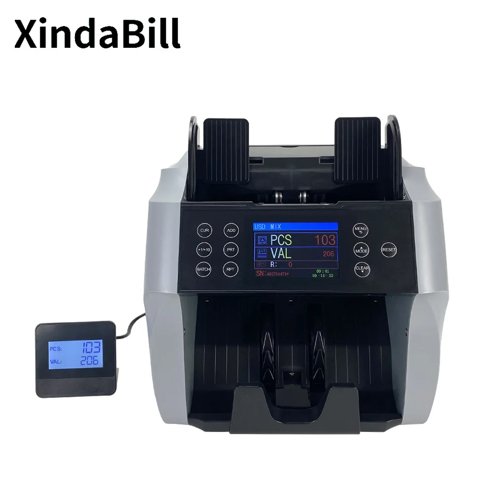 High Quality 2CIS Value Money Counter Machine Calculat Total Amount Bill Detector Cash Multi-currency Counting Factory Selling