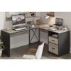 L Shaped Desk with Drawers, 55 inch Office L Desk with Reversible File Drawer, Industrial Wood Computer Desk 1