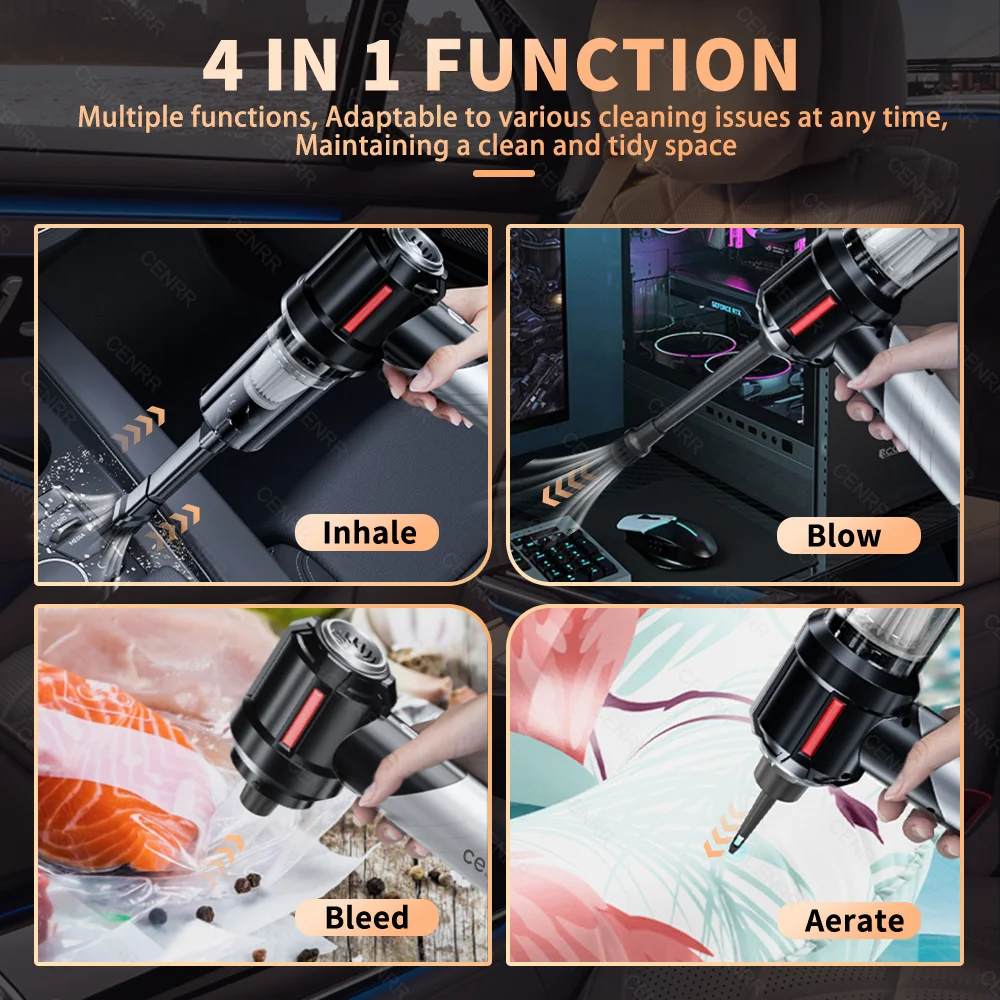CENRR 998000PA Car Vacuum Cleaner Strong Suction Powerful Handheld Wireless Vacuum Cleaner Mini Blower for Home Appliance 6