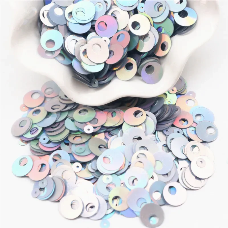 Paillettes 15mm 20mm 25mm Paillettes per artigianato Grandi paillettes rotonde Paillette con 1 foro laterale Manuale fai da te Accessori per cucire -Rosa, 15mm