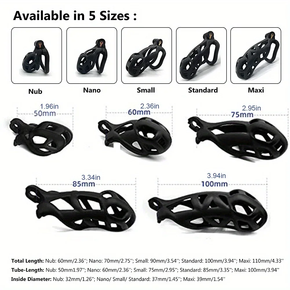 Male Penis Lock Chastity Cage 4 Rings Resin Virginity Breathable Cock Ring Fetish Restrain penis chastity cage chastity lock sex toy penis cock ring